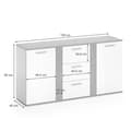 Miniatyrbild 3 av 6: Vicco NOVELLI skänk Highboard Vit betongskänk Garderob 2-dörrars skänk