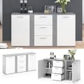 Miniatyrbild 2 av 6: Vicco NOVELLI skänk Highboard Vit betongskänk Garderob 2-dörrars skänk