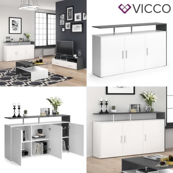 VICCO Sideboard AMATO byrå antracitvit TV-skåp TV-skåp