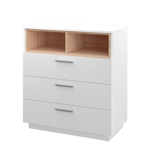 Vicco byrå med lådor Beatrice, Vit, 79,6 x 88 cm med 3 breda lådor