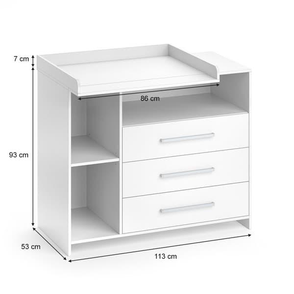 VICCO OSKAR skötbyrå, sköthylla, babymöbler, byrå, skötbord