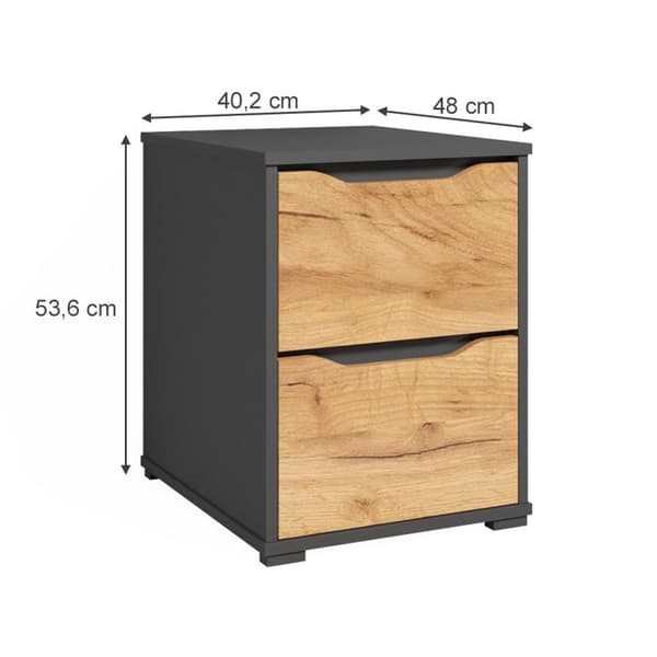 Skänk Ruben, 40 x 53,6 cm med lådor, antracit, Vicco