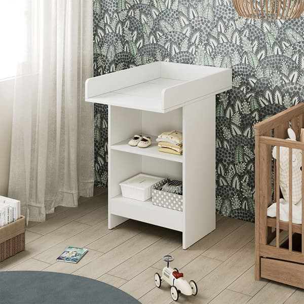 Oskar Store Mona skötbord, Vit, 60 x 103,5 cm med skötunderlägg