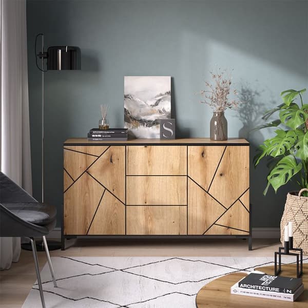 Vicco byrå med lådor Hatto, Ek, 124 x 69,6 cm