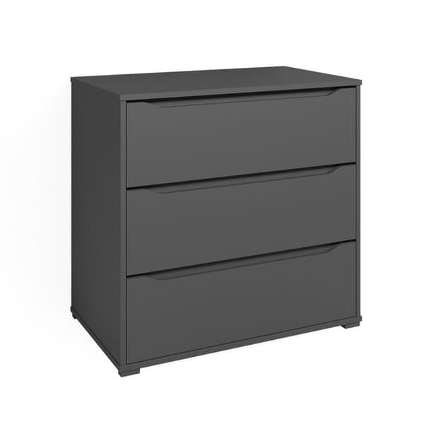 Vicco byrå med lådor Ruben, antracit, 80,2 x 77,6 cm med 3 lådor