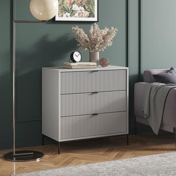 Vicco byrå med lådor Eliza, Grå, 80 x 81,2 cm med 3 lådor