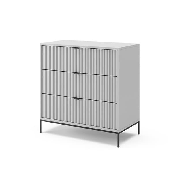 Vicco byrå med lådor Eliza, Grå, 80 x 81,2 cm med 3 lådor