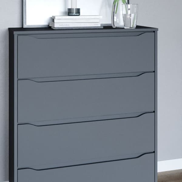 Vicco byrå med lådor Ruben, antracit, 80,2 x 101,6 cm med 4 lådor