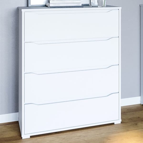 Vicco byrå med lådor Ruben, Vit, 80 x 102 cm