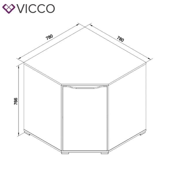 VICCO hörn byrå RUBEN vit multifunktionsskänk