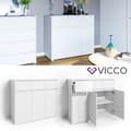 Miniatyrbild 3 av 4: VICCO byrå RUBEN vita lådor 120 cm skänk multifunktionsskåp garderob