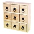 Miniatyrbild 1 av 2: Kommodesk i trä med 9 lådor 22 x 22,5 x 7 cm