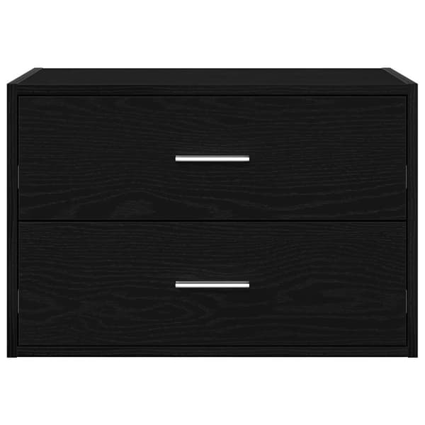 skab med 2 skuffer 60x31x40 cm konstrueret træ sort-eg