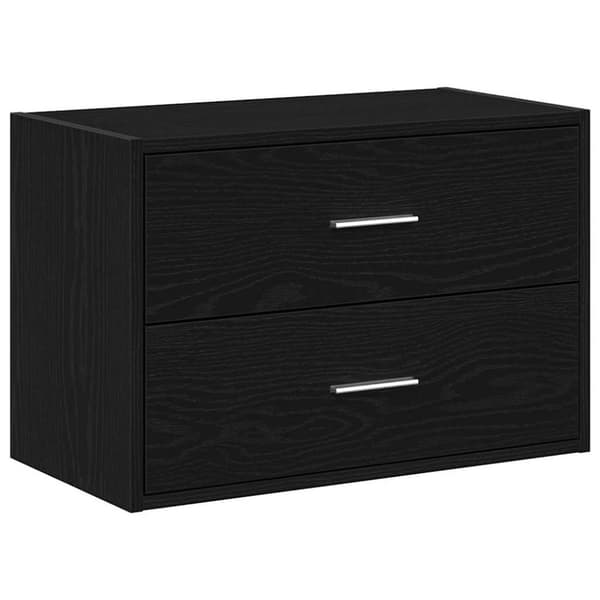 skab med 2 skuffer 60x31x40 cm konstrueret træ sort-eg