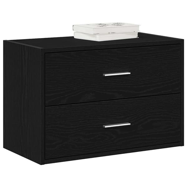 skab med 2 skuffer 60x31x40 cm konstrueret træ sort-eg