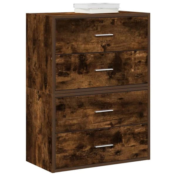 skabe med 2 skuffer 2 stk. 60x31x40 cm røget egetræsfarve