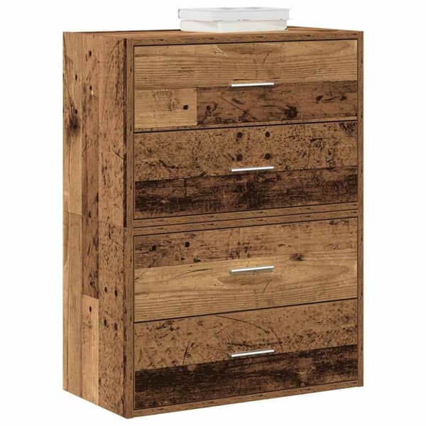 skabe med 2 skuffer 2 stk. 60x31x40 cm antikt træ