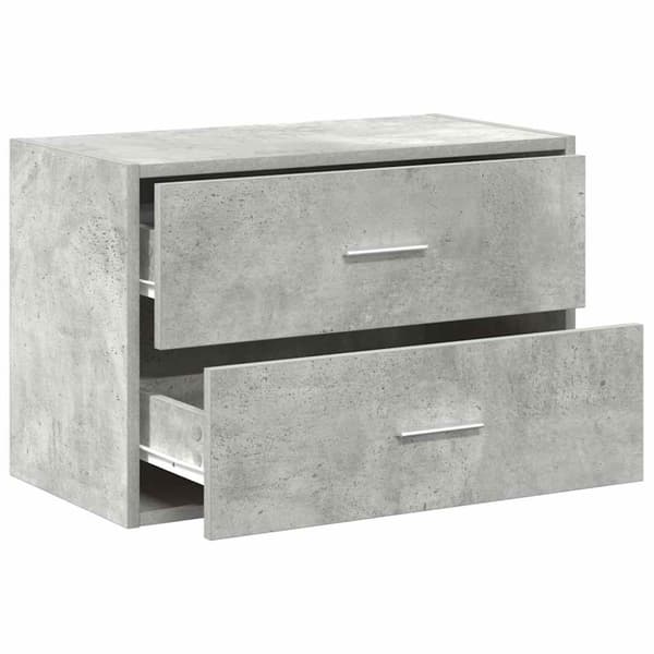 skab med 2 skuffer 60x31x40 cm konstrueret træ betongrå