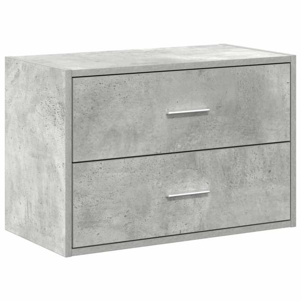 skab med 2 skuffer 60x31x40 cm konstrueret træ betongrå