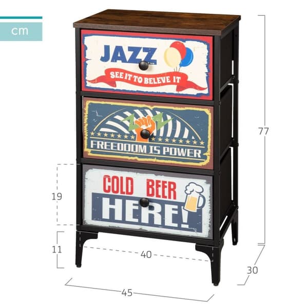 Kommod Max Home Vintage 45 x 77 x 30 cm
