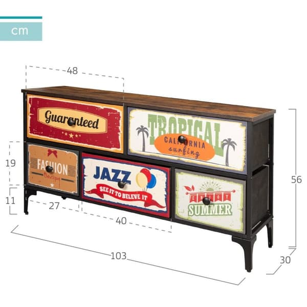 Lipasto Max Home Vintage 103 x 56 x 30 cm