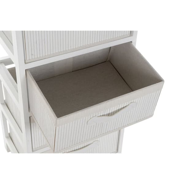 Byrå DKD Home Decor Vit Bambu Paulowniaträ 42 x 32 x 81 cm