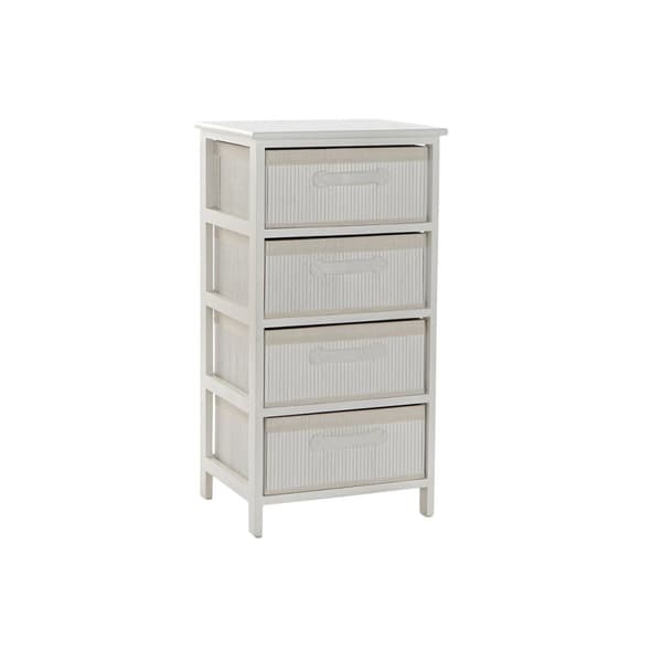 Byrå DKD Home Decor Vit Bambu Paulowniaträ 42 x 32 x 81 cm