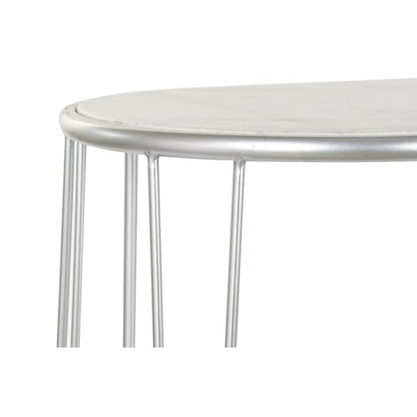 Hallbord DKD Home Decor Hvid Sølvfarvet 115 x 35 x 78 cm