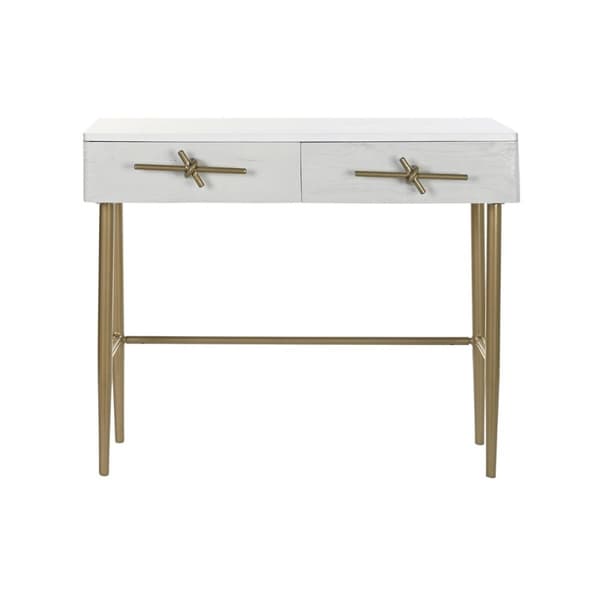 Hallbord DKD Home Decor Hvid Gylden 90 x 45 x 74 cm
