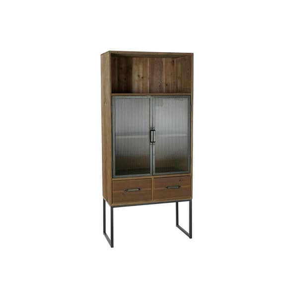 Kaappi DKD Home Decor Musta Puu Metalli Kristalli (70 x 34.5 x 160 cm)