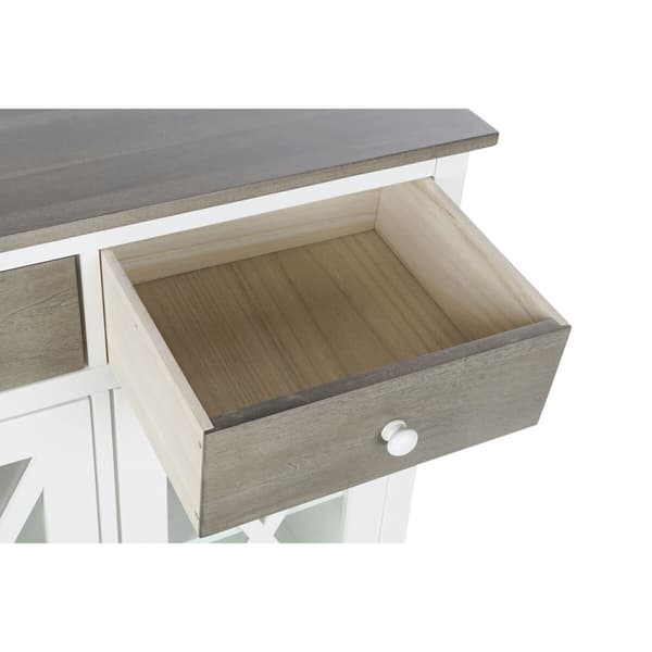 Lipasto DKD Home Decor Valkoinen Harmaa Kristalli Poppeli Cottage 80 x 40 x 85 cm