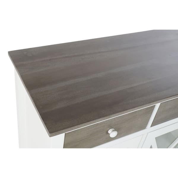 Lipasto DKD Home Decor Valkoinen Harmaa Kristalli Poppeli Cottage 80 x 40 x 85 cm