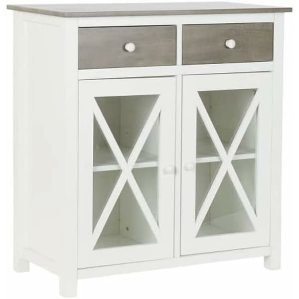 Lipasto DKD Home Decor Valkoinen Harmaa Kristalli Poppeli Cottage 80 x 40 x 85 cm