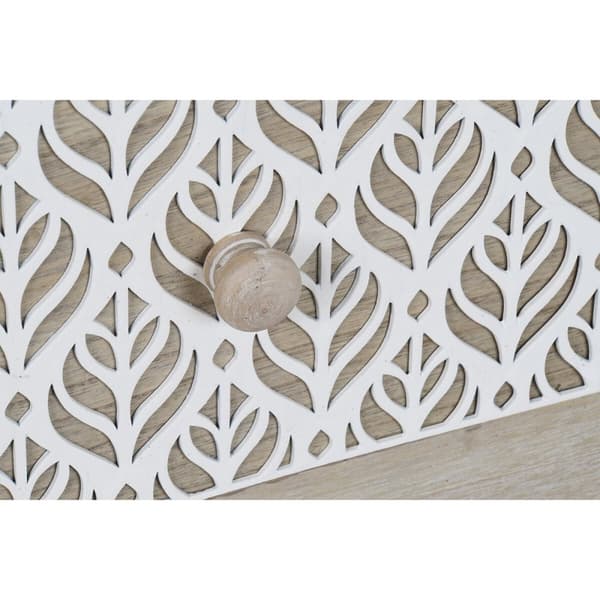 Lipasto DKD Home Decor 80 x 42 x 80 cm Luonnollinen Valkoinen Kasvien lehtiä
