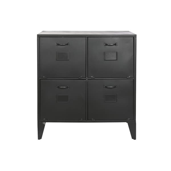 Lipasto Home ESPRIT Musta Metalli Loft 75 x 45 x 80 cm