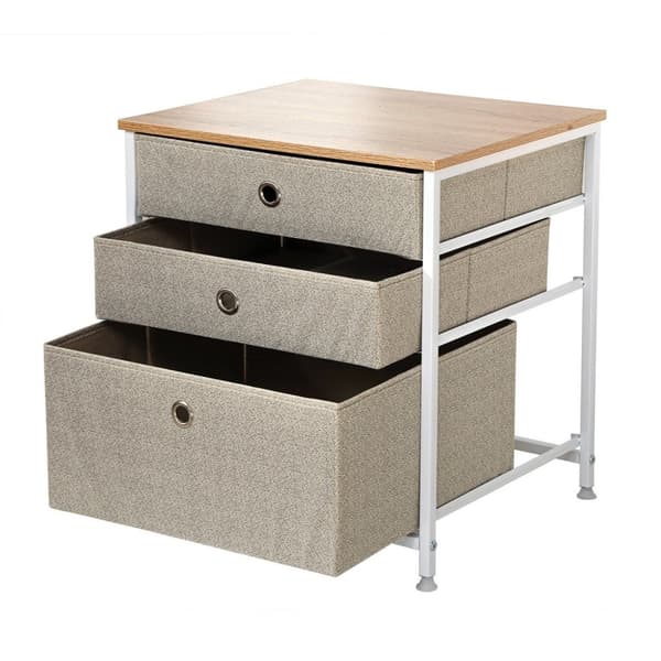 3-lådors byrå i lätt fibertyg - L48 cm