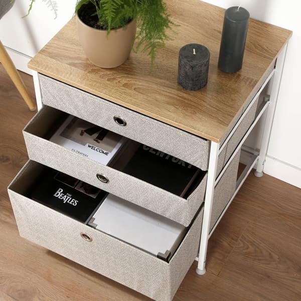 3-lådors byrå i lätt fibertyg - L48 cm