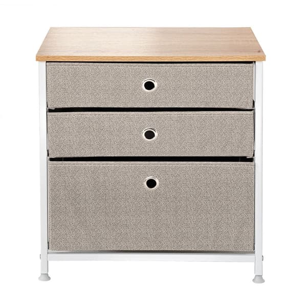 3-lådors byrå i lätt fibertyg - L48 cm