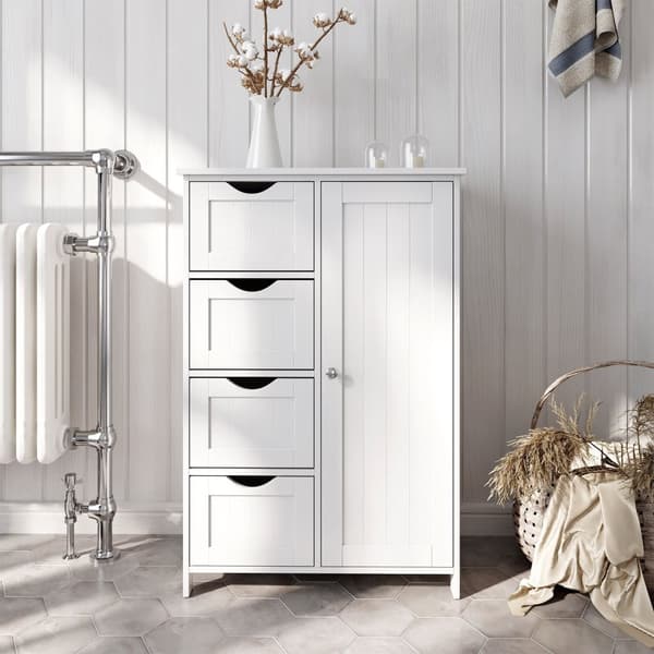 Badrumsskåp - byrå - peepercase - 4 laster - vit