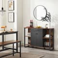 Miniatyrbillede 3 af 7: Bipskab - køkkenskab - industriel design - stålramme - træ top - brun