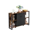 Miniatyrbillede 6 af 7: Bipskab - køkkenskab - industriel design - stålramme - træ top - brun