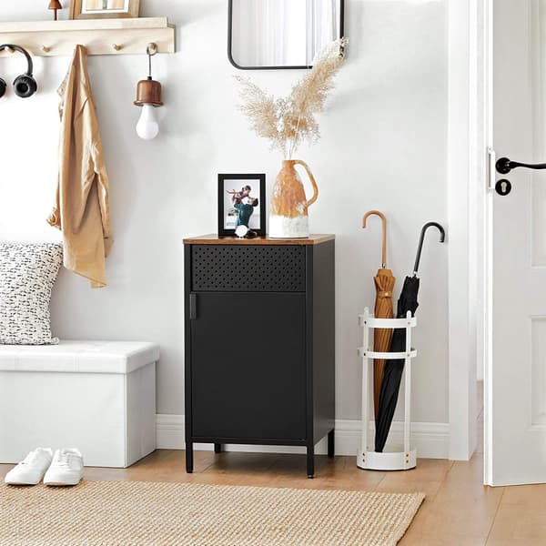 Förvaringsskåp - Rylish Box - med justerbar bräde - med dörr - svart / brun