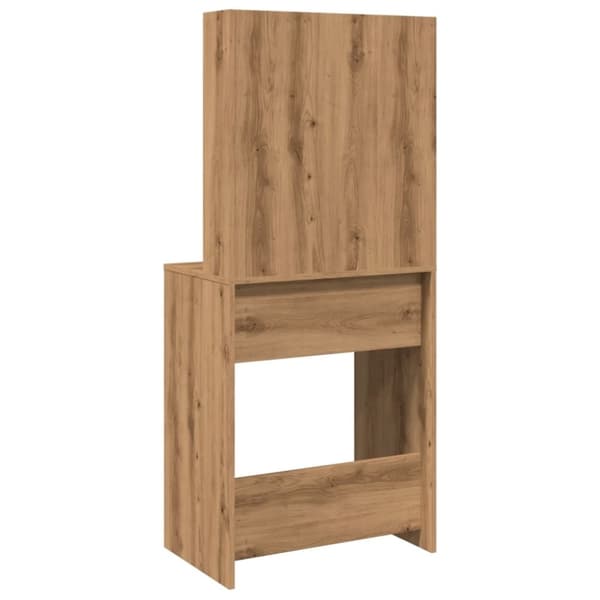 vidaXL Sminkbord med LED artisan ek 60x40x140 cm