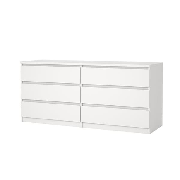 Naia kommode 6 skuffer hvit.