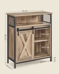 Miniatyrbillede 6 af 9: Skænk - med skydedør - landstil - eg og brun -sort