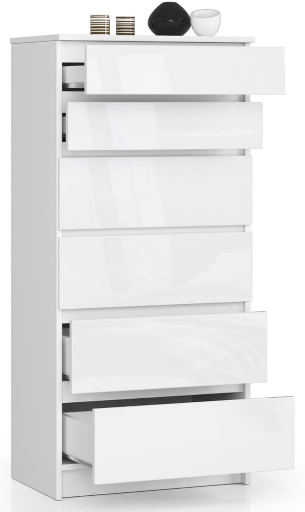 KOMMODE K60 6SZ CLP HVID GLANS