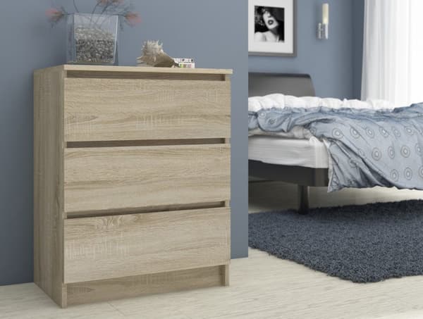 KOMMODE K60 3SZ CLP DÆRM SONOMA