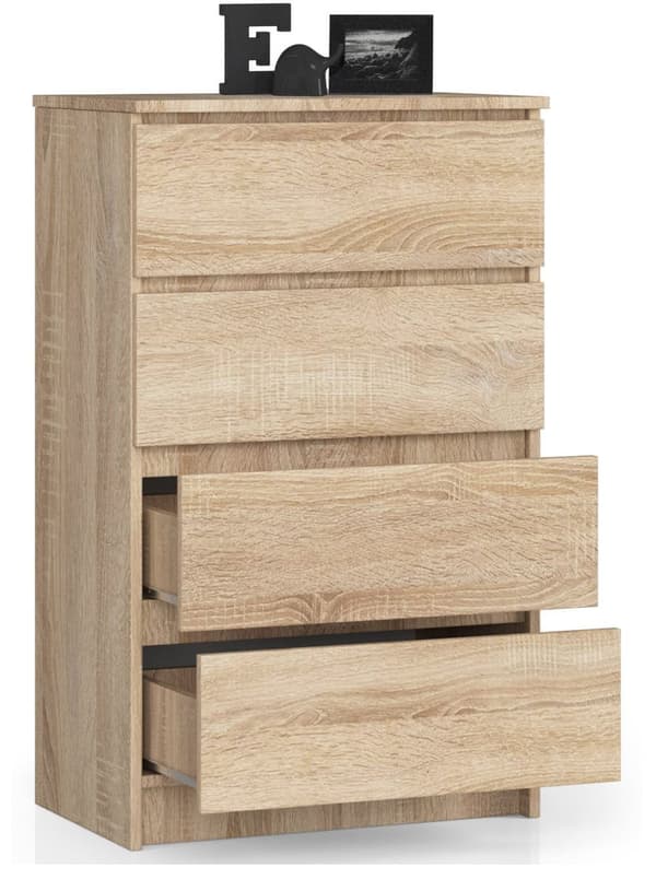 KOMMODE K 60 cm 4 SKUFFE DÆMP SONOMA