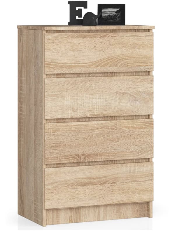 KOMMODE K 60 cm 4 SKUFFE DÆMP SONOMA