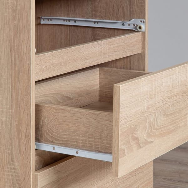 KOMODA K 120 cm 8 LAATIKKOA DÄB SONOMA